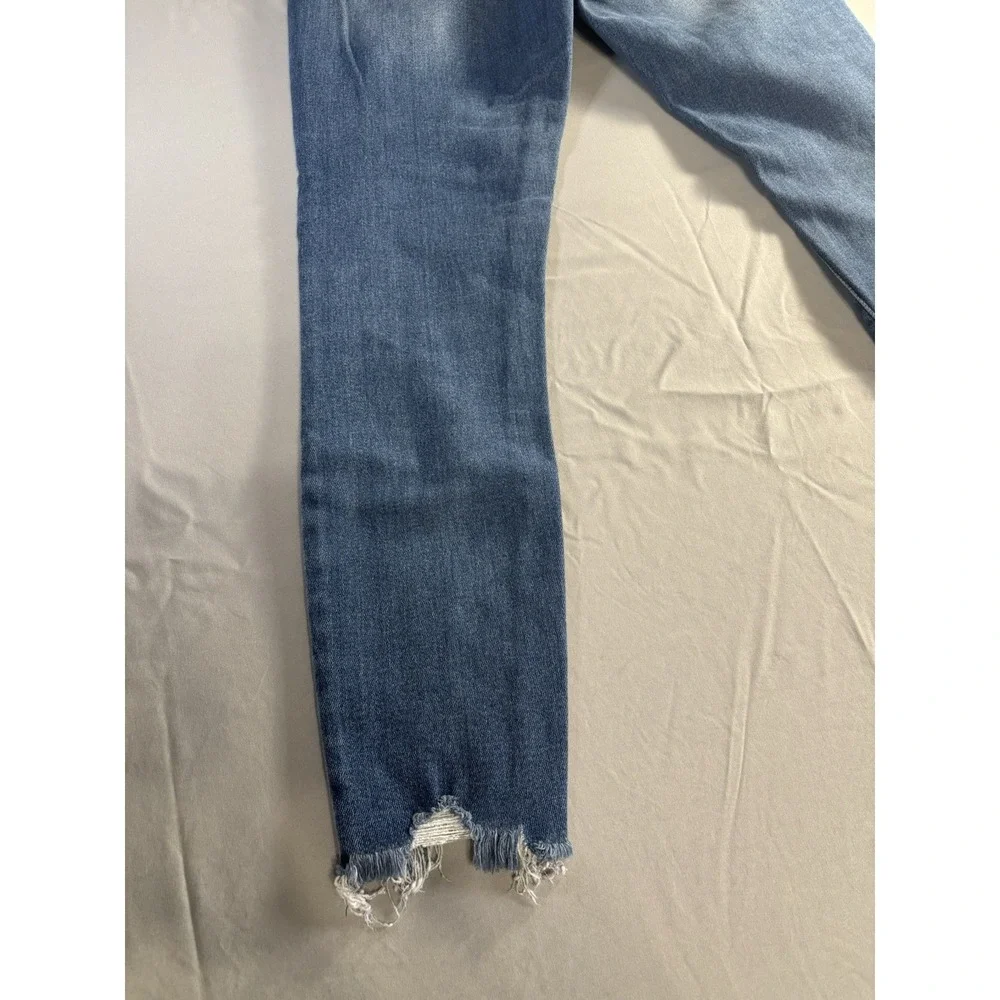 KanCan Curvy Women's Distressed Button‎ Fly Crop Skinny Jeans Raw Hem 11/29